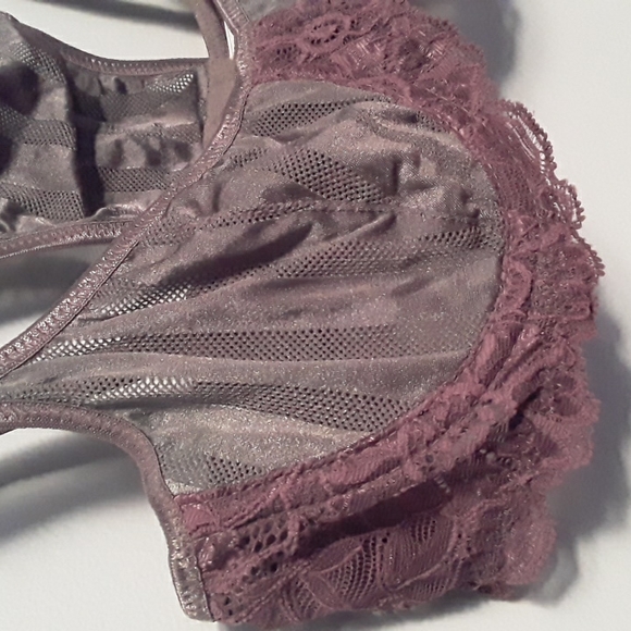 90s Parisa by Amir Demi Underwire Sheer Bra & Thong set, Taupe & Dusty Lilac 34B - Picture 7 of 15